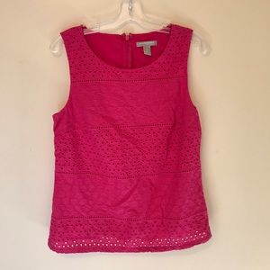 Banana Republic Pink Cotton Eyelet Tank
